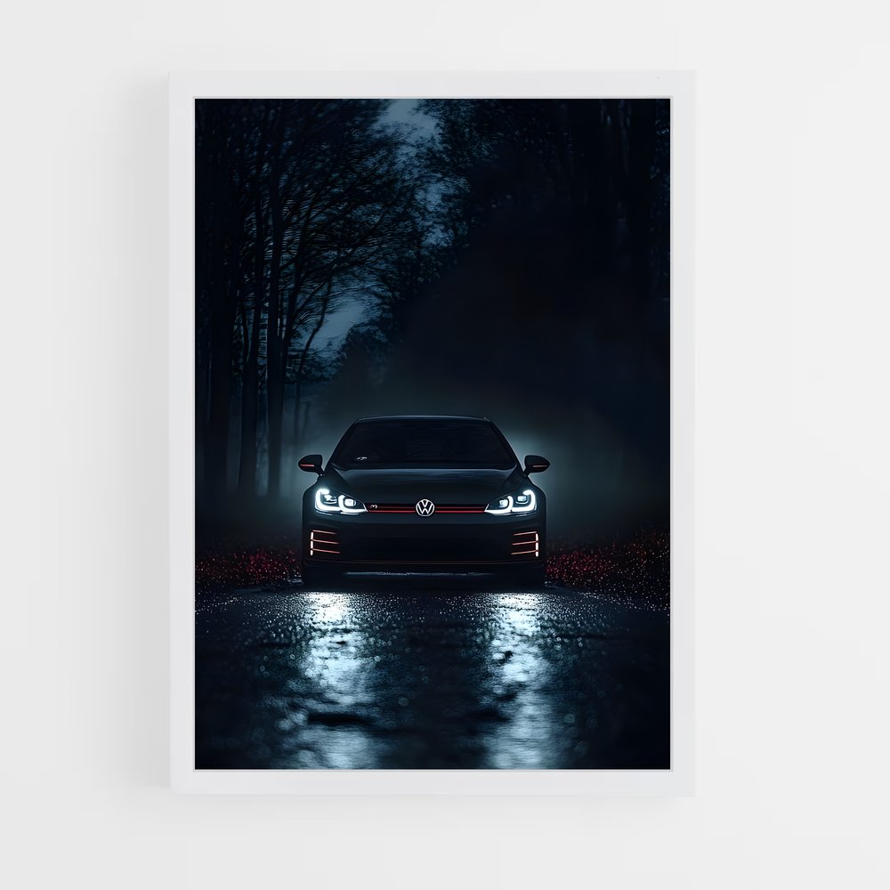 Poster élégant Golf gti mk – affiche Volkswagen (vue 3)